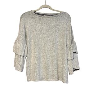 NWT 3/4 Sleeve Ruffle Sweater